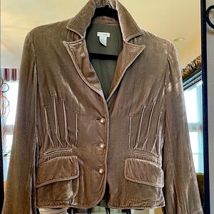 Anthropologie Elegant Velvet Jacket in Taupe